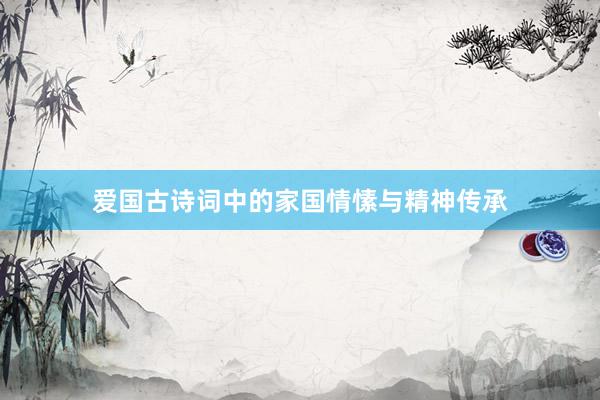 爱国古诗词中的家国情愫与精神传承